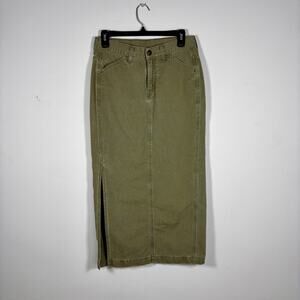 Levi's Surplus Olive Green Maxi Pencil Skirt Women's Size 2 Grunge Skater AS IS